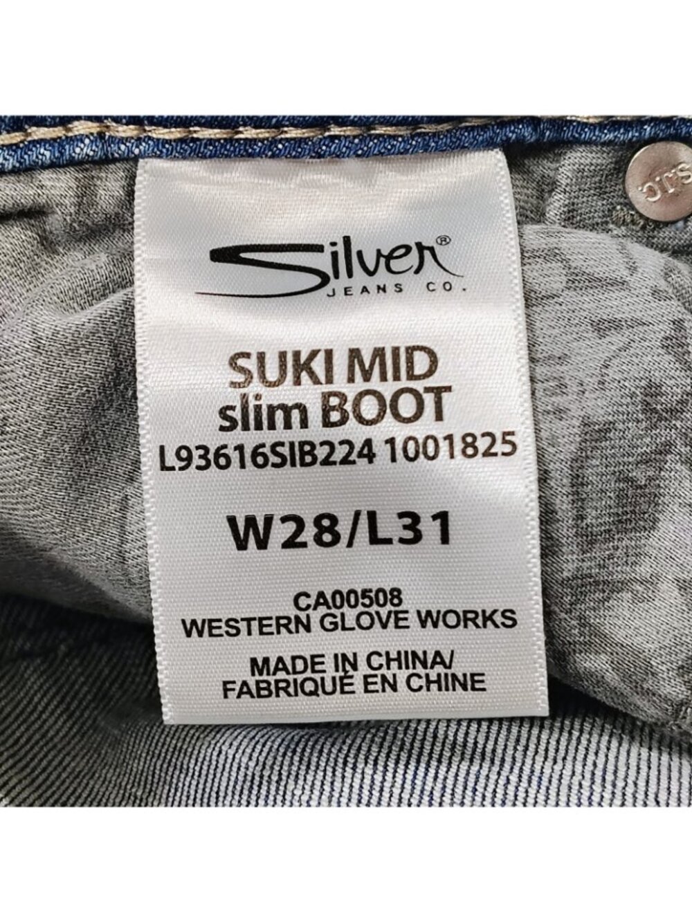 Silver Jeans Suki Womens W28 L31 Western Slim Boot Pants Light Wash Denim Blue - Picture 8 of 16